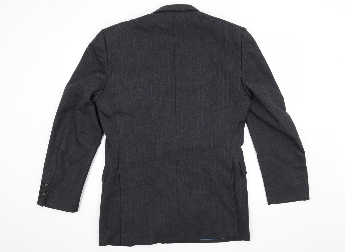 Preworn Mens Grey Striped  Jacket Suit Jacket Size 40