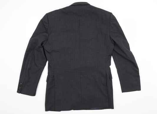 Preworn Mens Grey Striped  Jacket Suit Jacket Size 40
