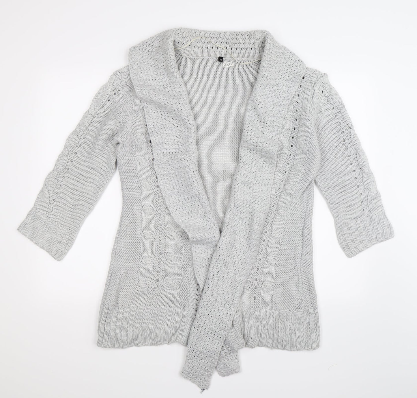 Preworn Womens Grey  Knit Cardigan Jumper Size XL