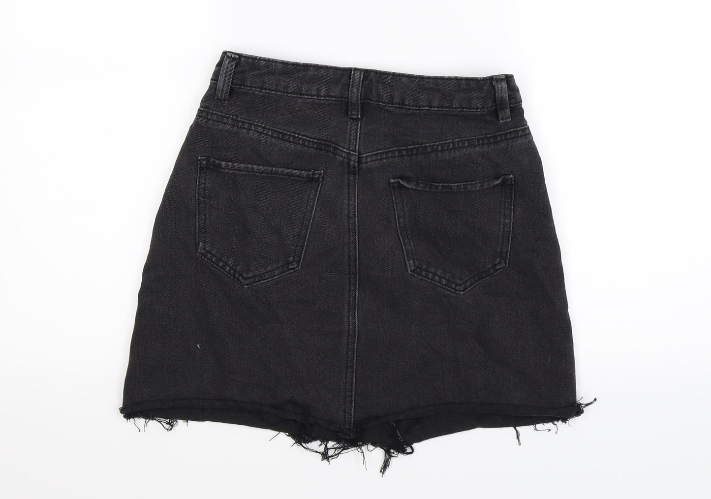 Denim Co Womens Black  Denim A-Line Skirt Size 6