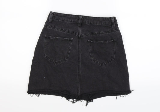 Denim Co Womens Black  Denim A-Line Skirt Size 6