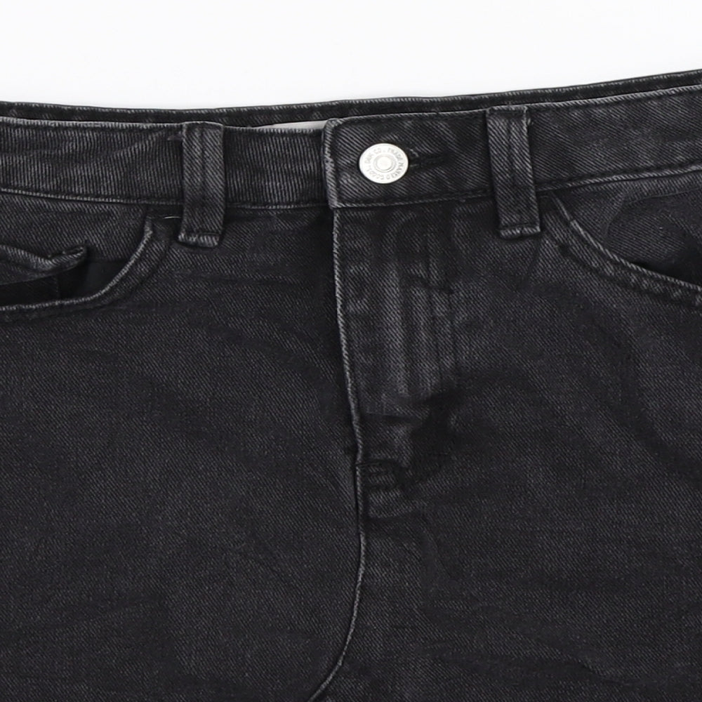 Denim Co Womens Black  Denim A-Line Skirt Size 6