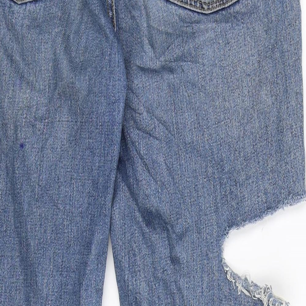 Topshop Womens Blue  Denim Straight Jeans Size 10 L32 in