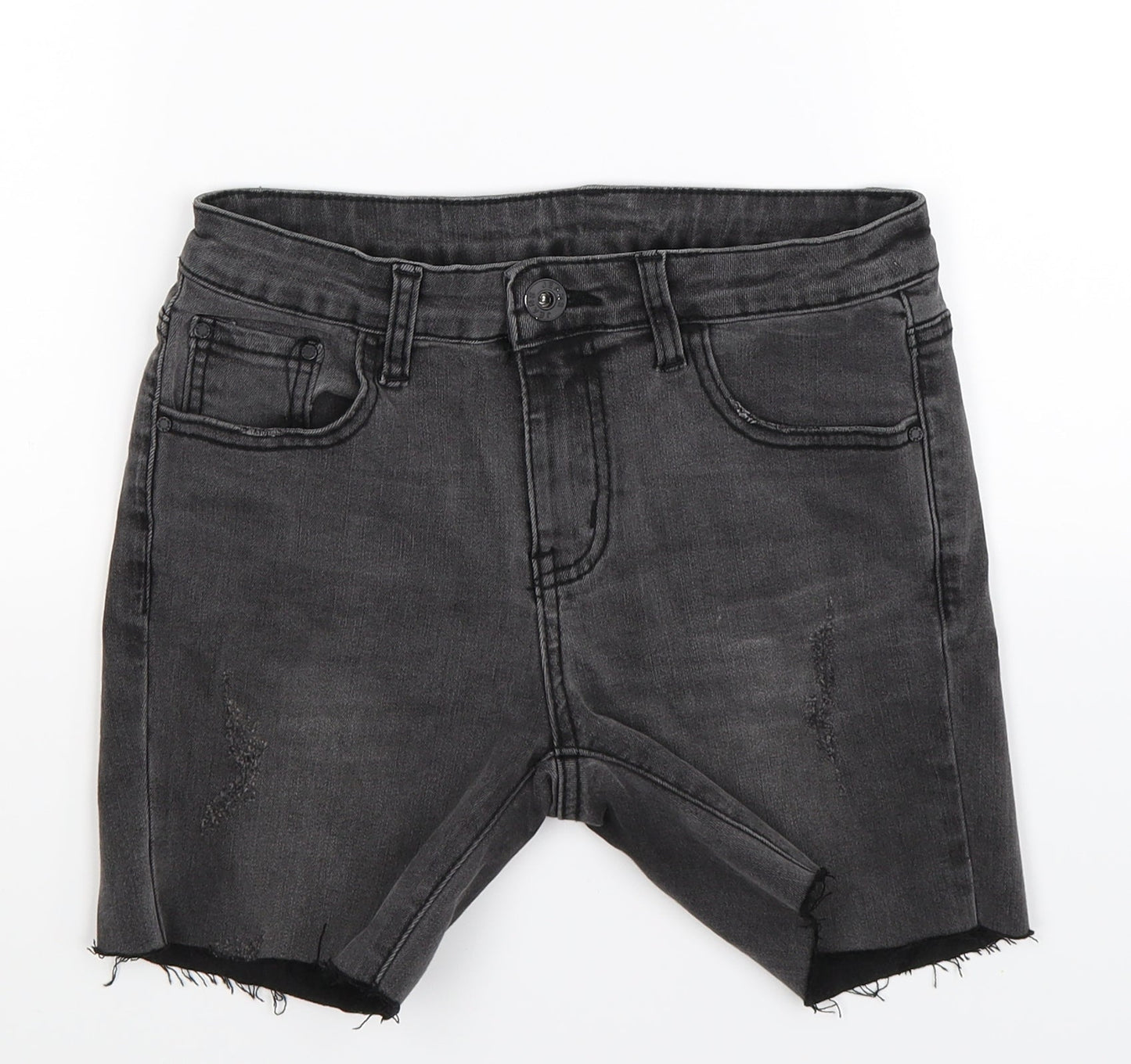 Rough Edges Womens Grey  Denim Hot Pants Shorts Size 8