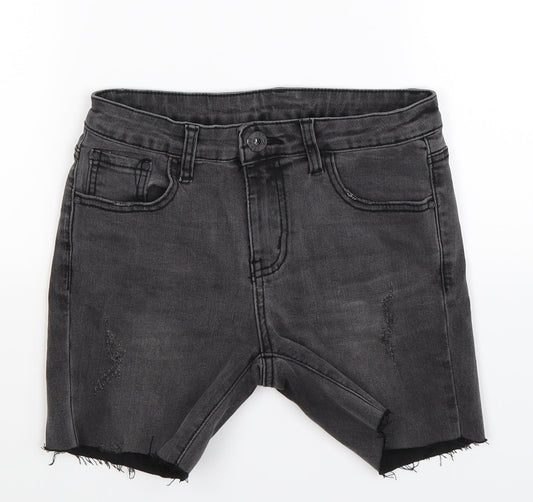 Rough Edges Womens Grey  Denim Hot Pants Shorts Size 8