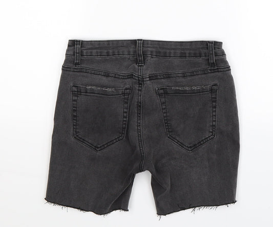 Rough Edges Womens Grey  Denim Hot Pants Shorts Size 8