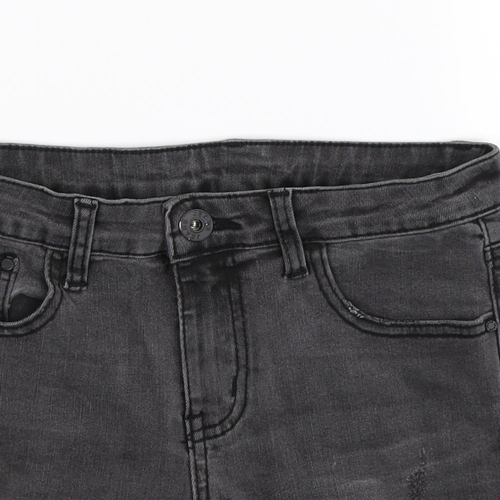 Rough Edges Womens Grey  Denim Hot Pants Shorts Size 8