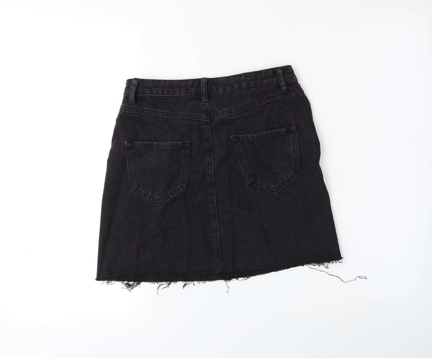 Denim & Co. Womens Black  Denim Mini Skirt Size 6