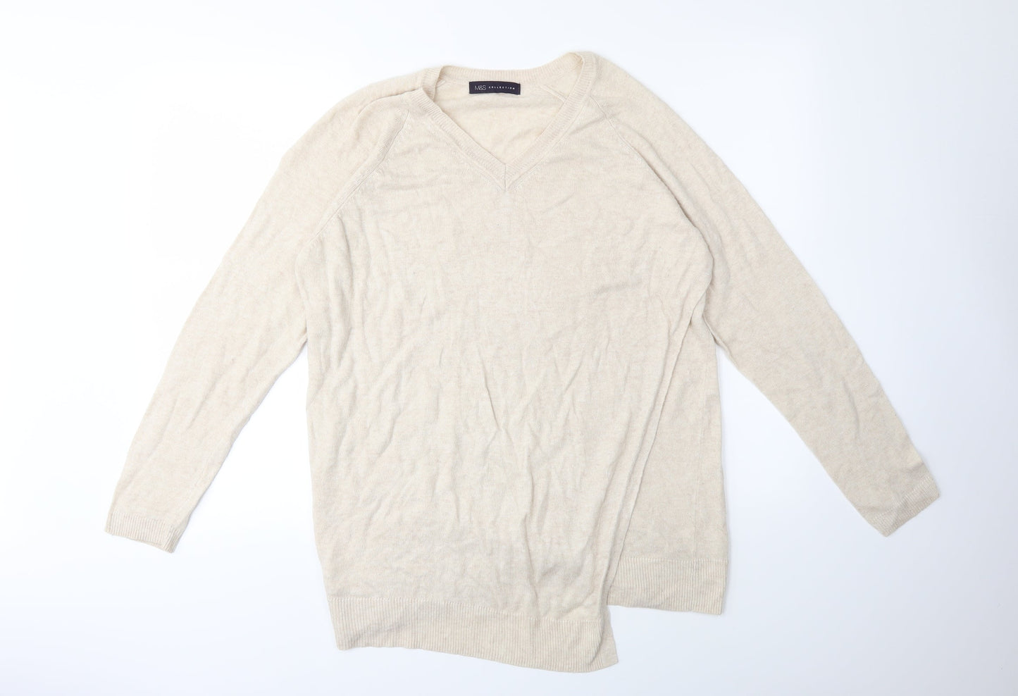Marks and Spencer Womens Beige  Knit Pullover Jumper Size 12
