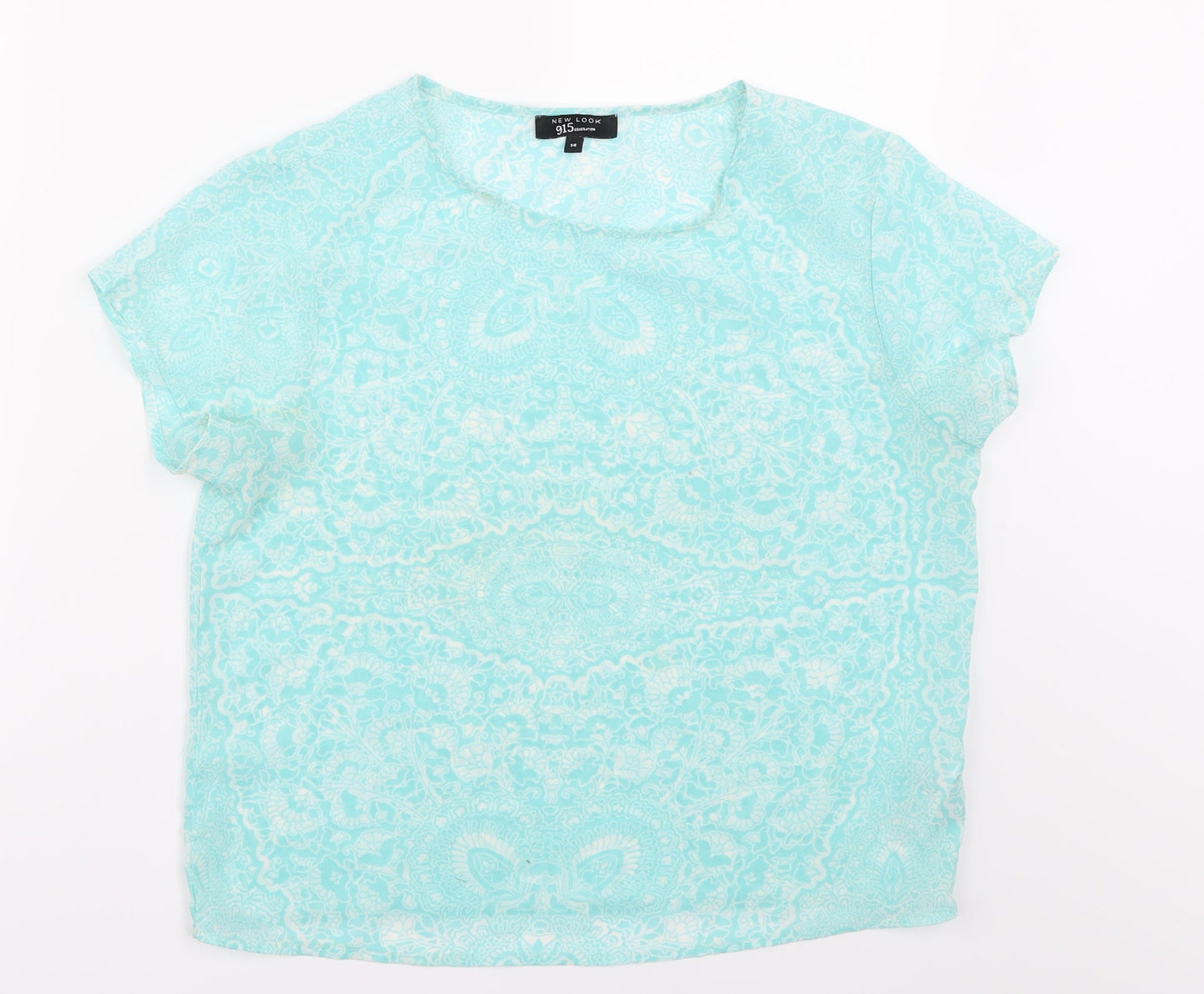 Newlook  Girls Blue Floral  Basic Blouse Size 14 Years