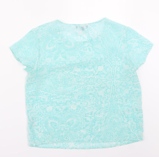 Newlook  Girls Blue Floral  Basic Blouse Size 14 Years