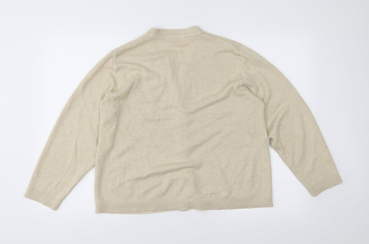Care Womens Beige  Knit Cardigan Jumper Size M