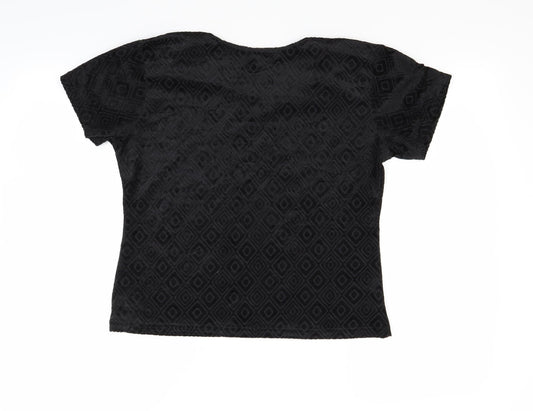Design Essentials Womens Black   Basic T-Shirt Size 14