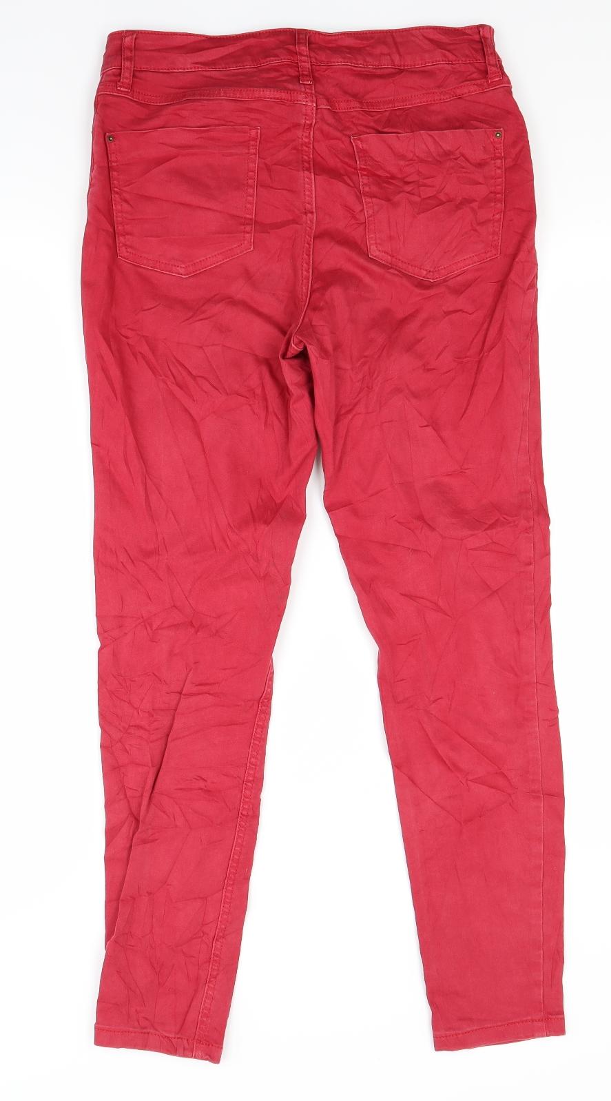 Marks and Spencer Womens Red  Denim Flared Jeans Size 10 L28 in