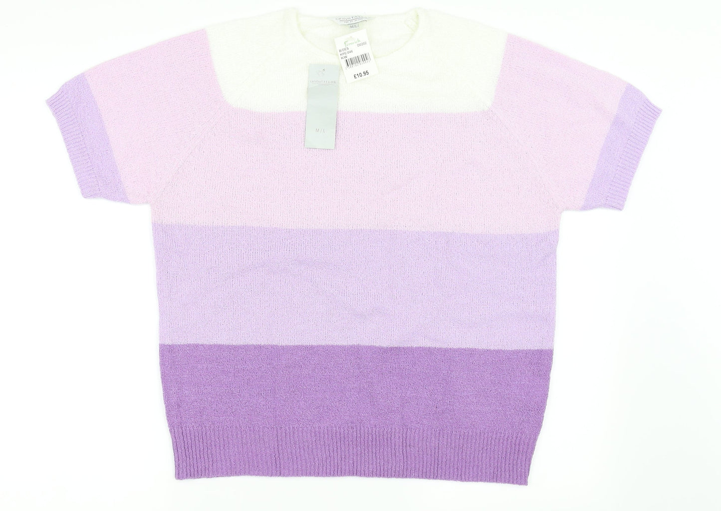 Carolyn Taylor Womens Purple Striped  Pullover Jumper Size M