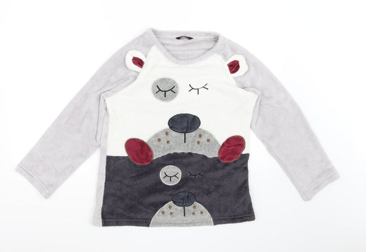 Feel Fabulous  Girls Grey Solid  Top Pyjama Top Size 12 Years