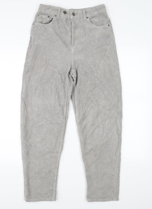 Topshop Mens Grey  Corduroy Straight Jeans Size 24 L30 in