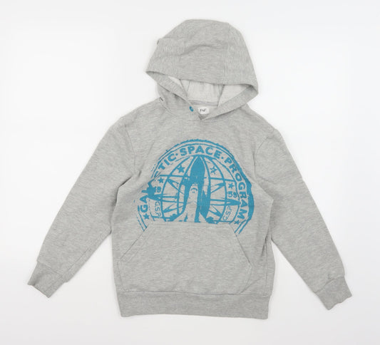 F&F Boys Grey  Jersey Pullover Hoodie Size 9-10 Years