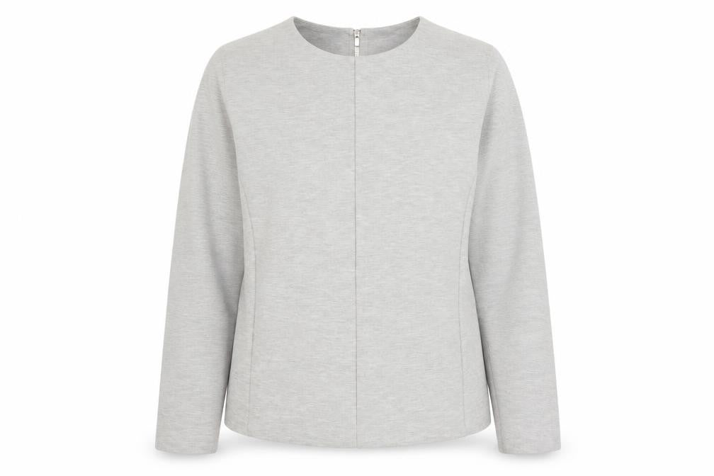 Front view of Tu women’s grey jersey full zip sweatshirt, size UK 16