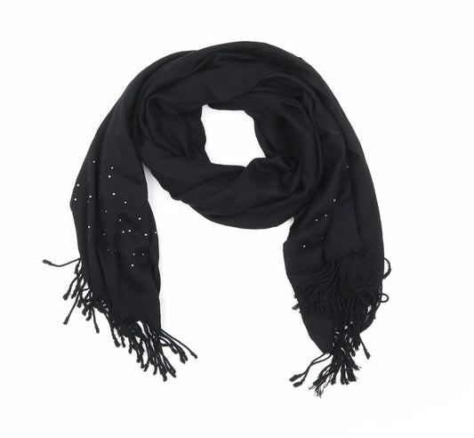 Front view of Preworn women’s black knit scarf