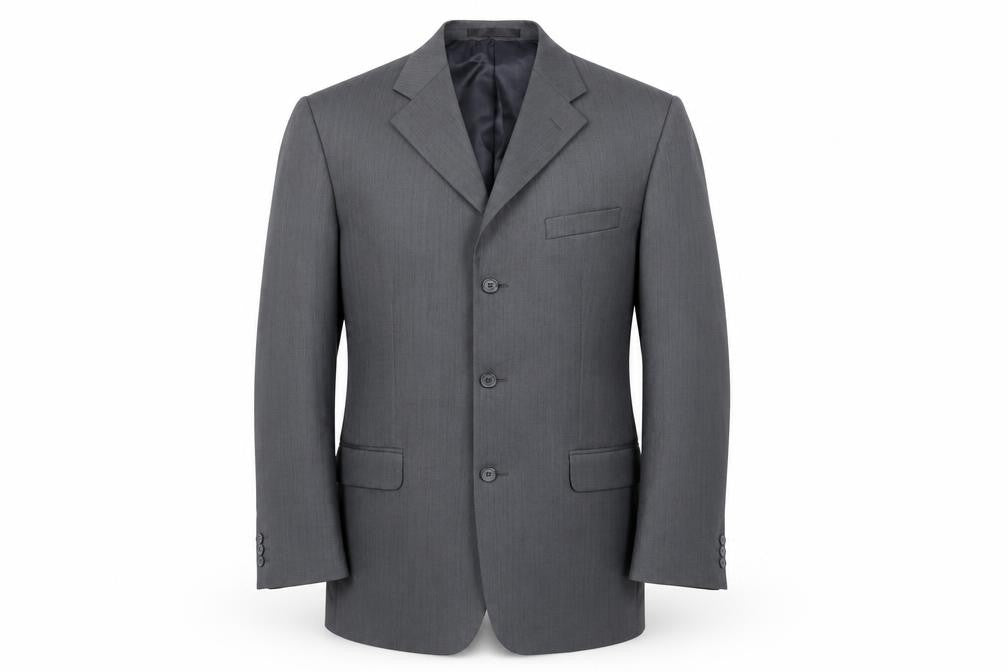 Front view of Zantos men’s grey rayon jacket suit jacket, size 40