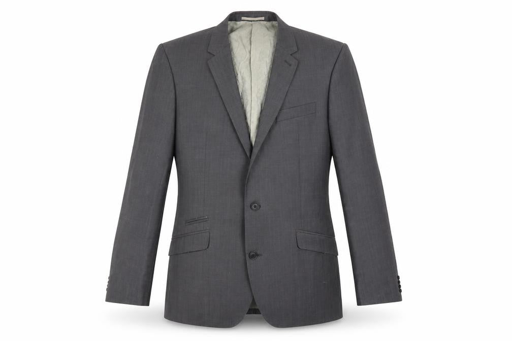 Front view of Next men’s grey rayon jacket suit jacket, size 42