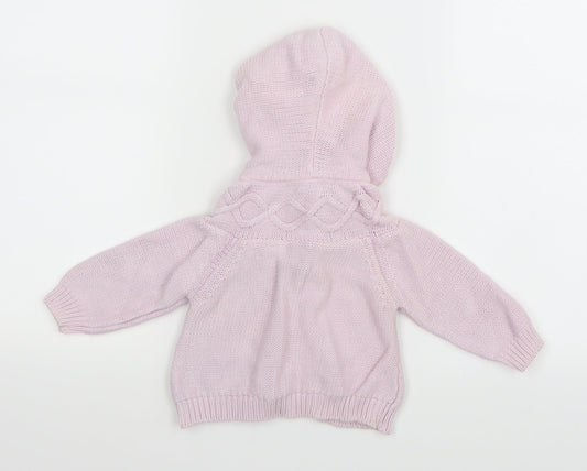Debenhams Girls Pink  Knit Cardigan Jumper Size 3-6 Months