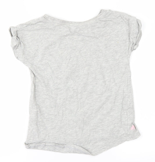 mulga Girls Grey   Basic T-Shirt Size 8 Years  - Parrot