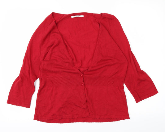 Xanaka Womens Red   Cardigan Jumper Size L