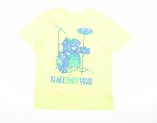 Gap Boys Yellow   Basic T-Shirt Size 8 Years  - graphic neon