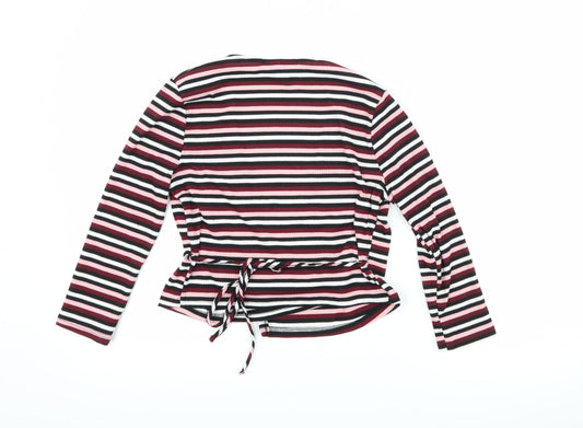 FOREVER 21 Womens Pink Striped  Wrap T-Shirt Size S