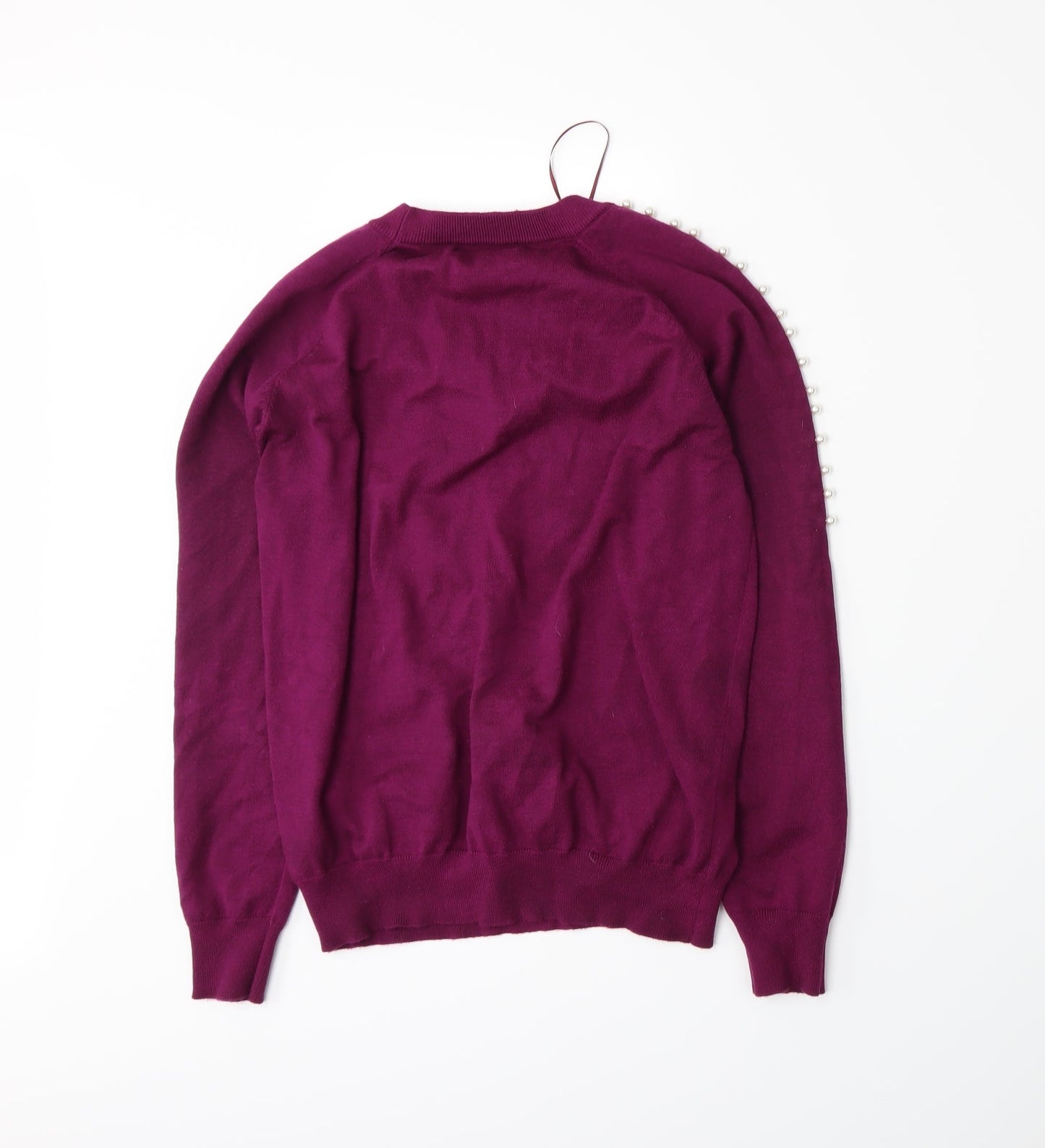 Paramour Womens Purple  Knit Pullover Jumper Size M