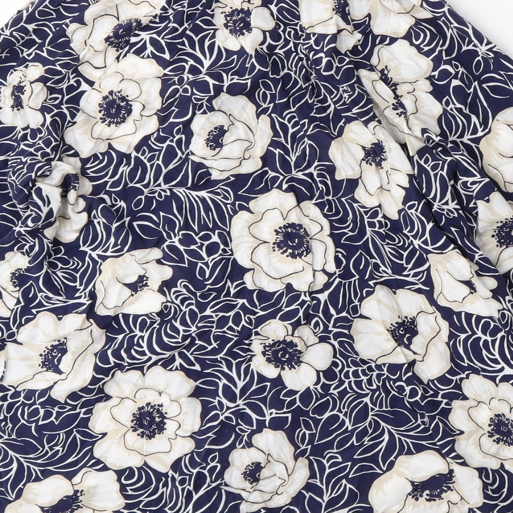 Gap Womens Blue Floral  Basic Blouse Size S