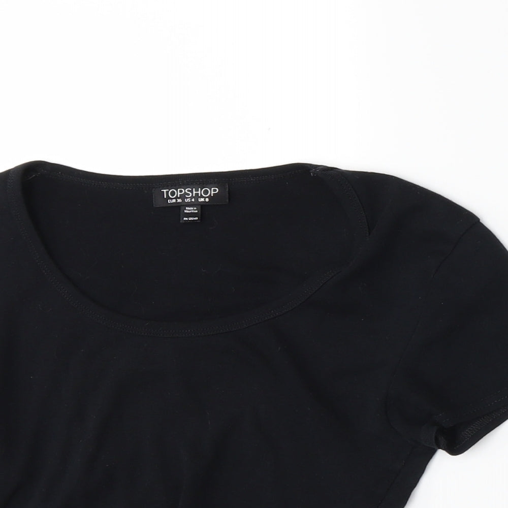 Topshop Womens Black   Basic T-Shirt Size 8