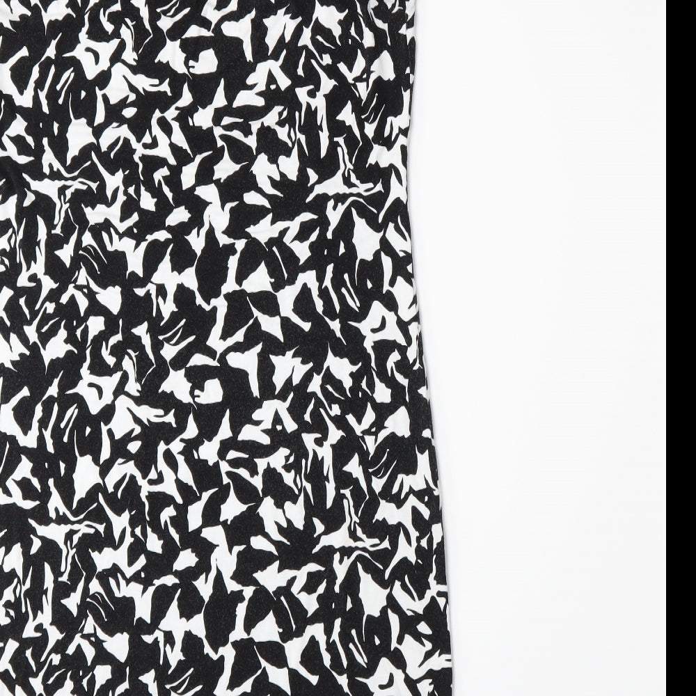 Marks and Spencer Womens Black Floral  A-Line  Size 12