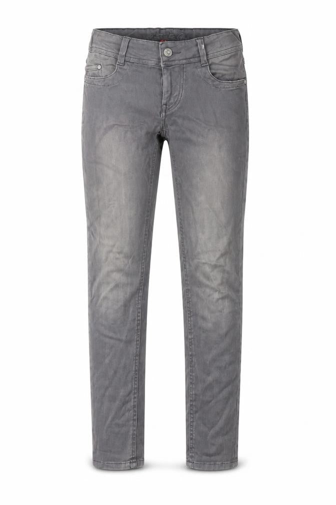 Front view of Lemmi girls’ grey denim skinny jeans, size 12, years