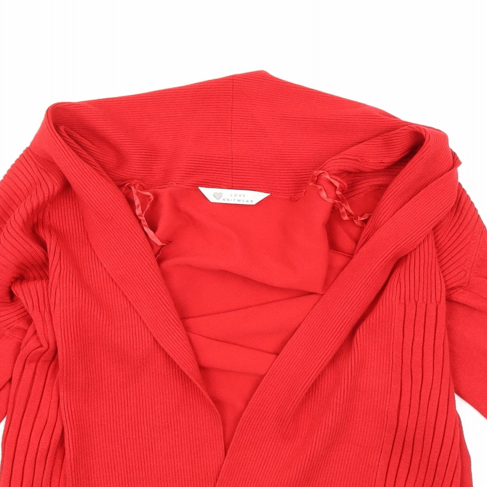 BHS Womens Red  Knit Cardigan Jumper Size 8