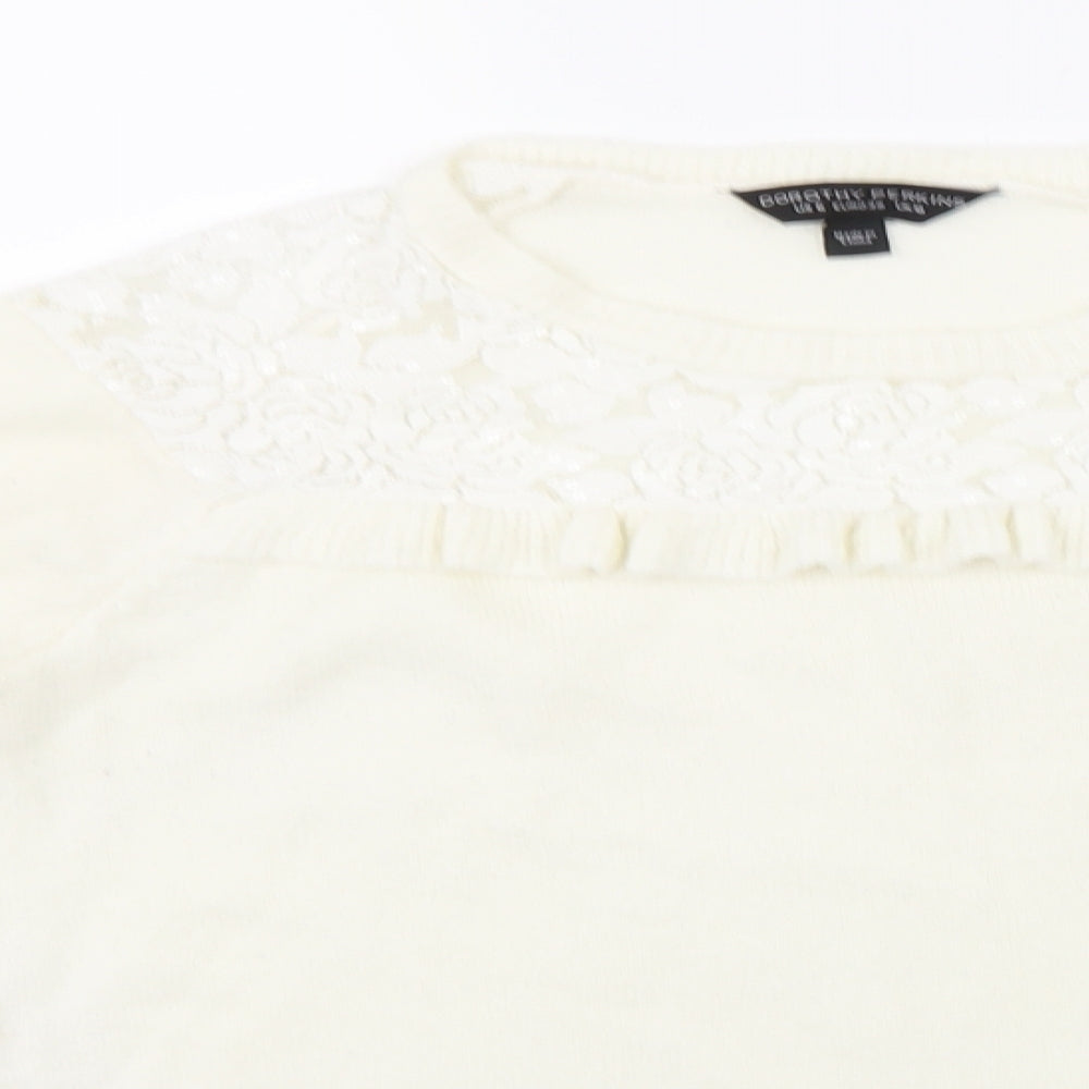 Dorothy Perkins Womens White  Knit Pullover Jumper Size 10