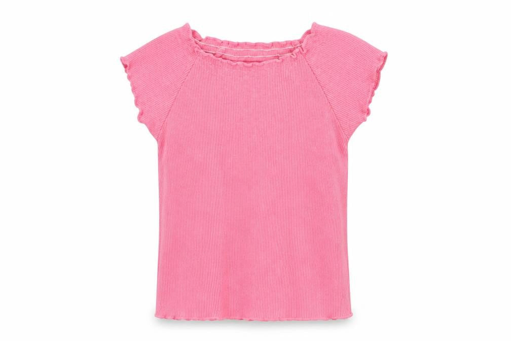 Front view of Next girls’ pink basic t-shirt, size 4, years