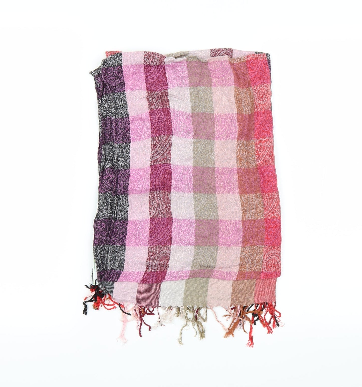 Preworn Womens Pink Check   Scarf