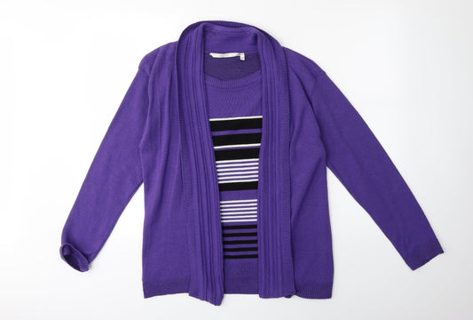 Vida Vi Womens Purple   Cardigan Jumper Size M  - jumper attatrched