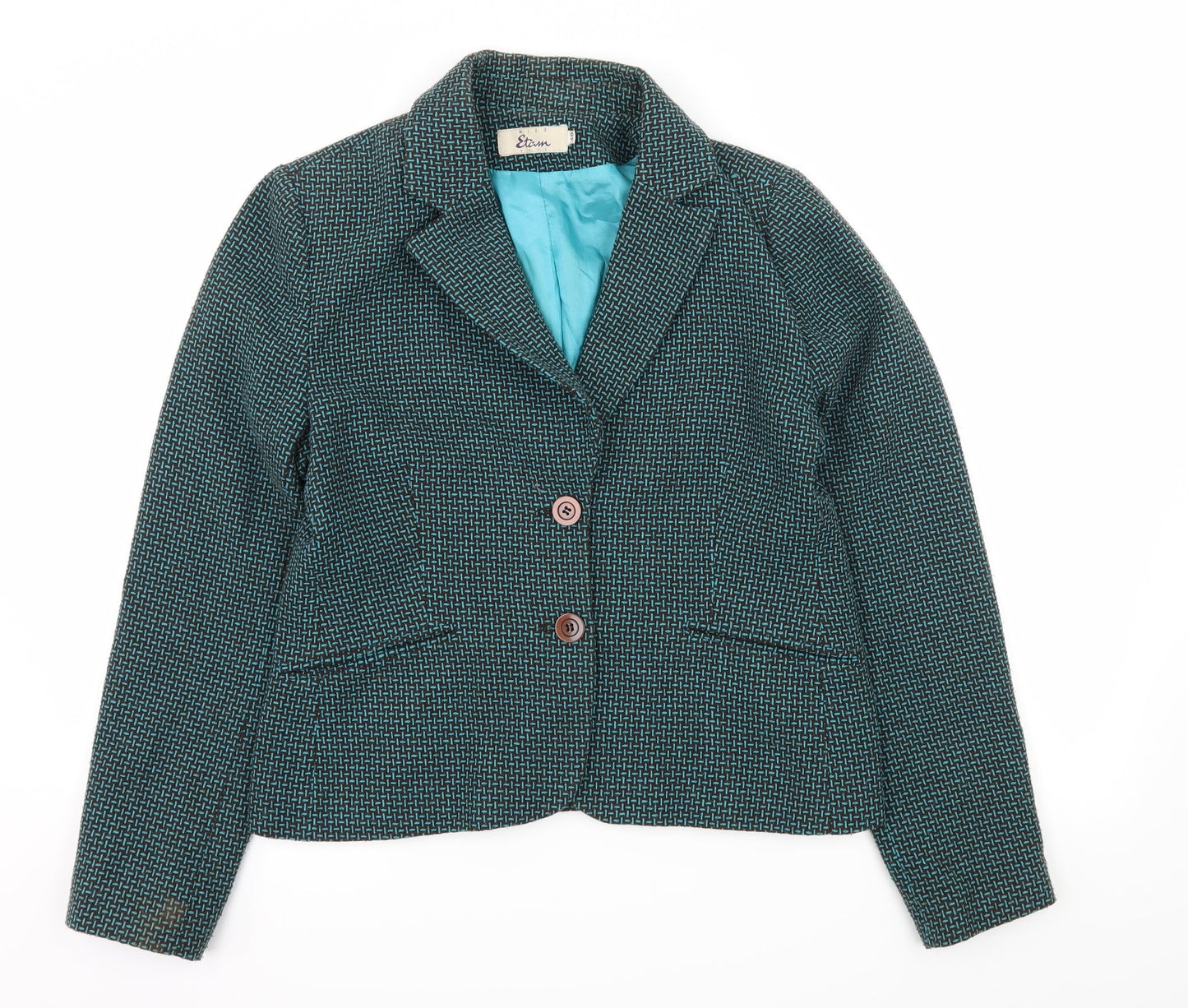 Miss Etam Womens Blue Geometric  Jacket  Size 12