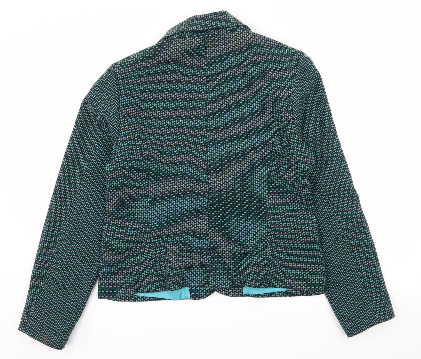 Miss Etam Womens Blue Geometric  Jacket  Size 12