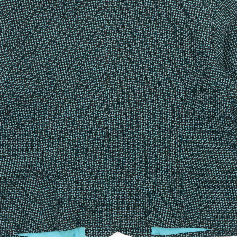 Miss Etam Womens Blue Geometric  Jacket  Size 12