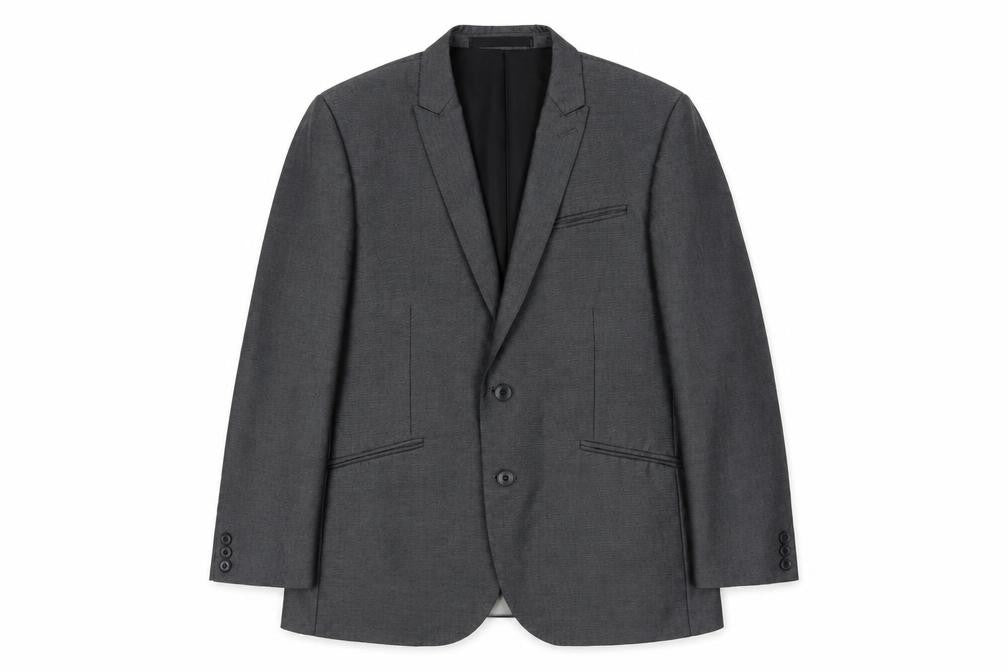 Front view of Marks & Spencer men’s grey jacket suit jacket, size 40