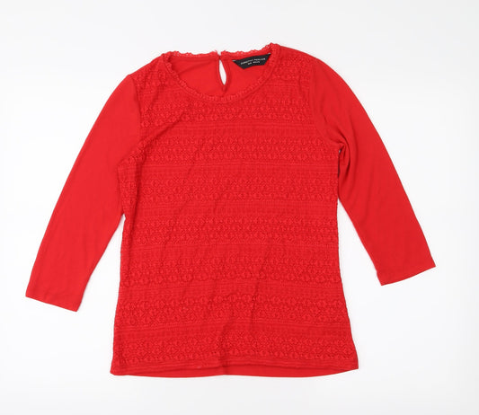Dorothy Perkins Womens Red  Jersey Basic Blouse Size 10
