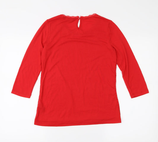 Dorothy Perkins Womens Red  Jersey Basic Blouse Size 10