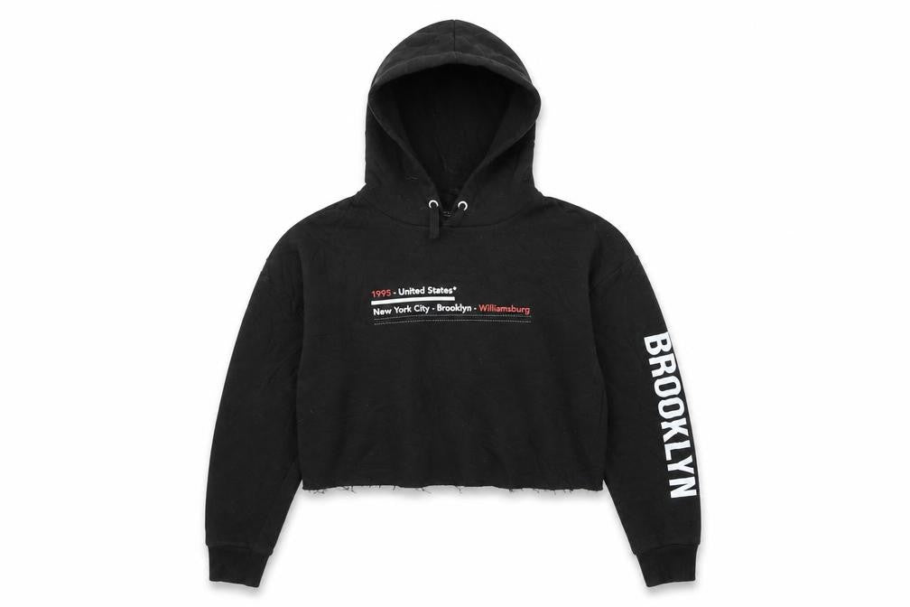 Front view of New Look girls’ black pullover hoodie, size 12, years - new york