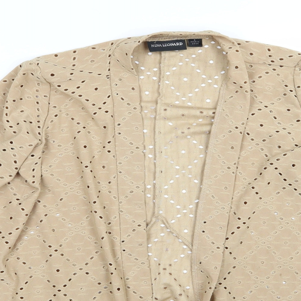 Nina Leonard Womens Brown   Jacket  Size S
