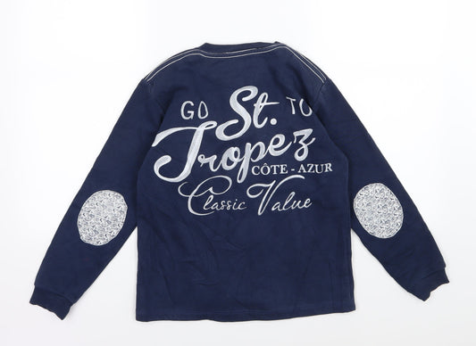 Divonette Girls Blue Paisley Jersey Pullover Sweatshirt Size 11 Years